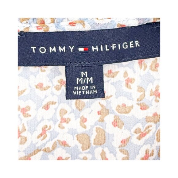 Tommy Hilfiger Women's Chiffon Floral Dress in Light Blue M - Picture 4 of 6
